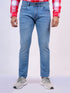 Mens Light Blue Mid Rise Stretchable Jeans