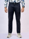 Mens Solid Blue Mid Rise Stretchable Jeans
