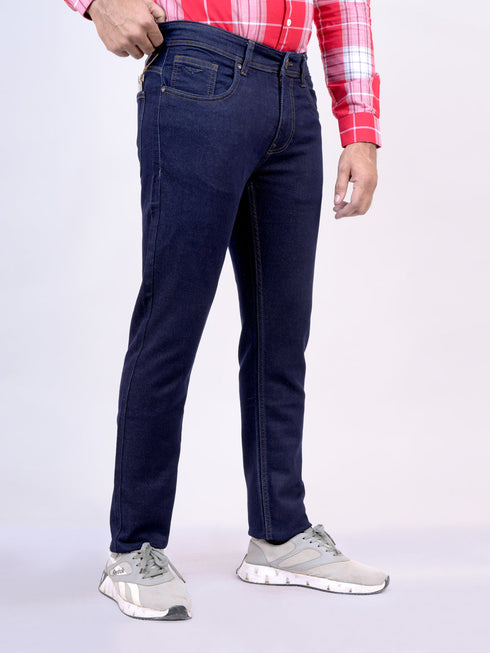 Mens Blue Color Mid Rise Stretchable Jeans