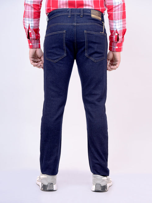 Mens Blue Color Mid Rise Stretchable Jeans