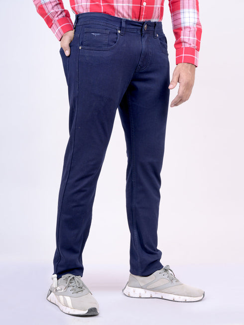 Mens Dark Blue Stretchable Casual Jeans
