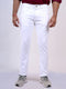 Mens White Stretchable Casual Jeans