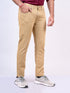 Mens Khaki Stretchable Casual Jeans