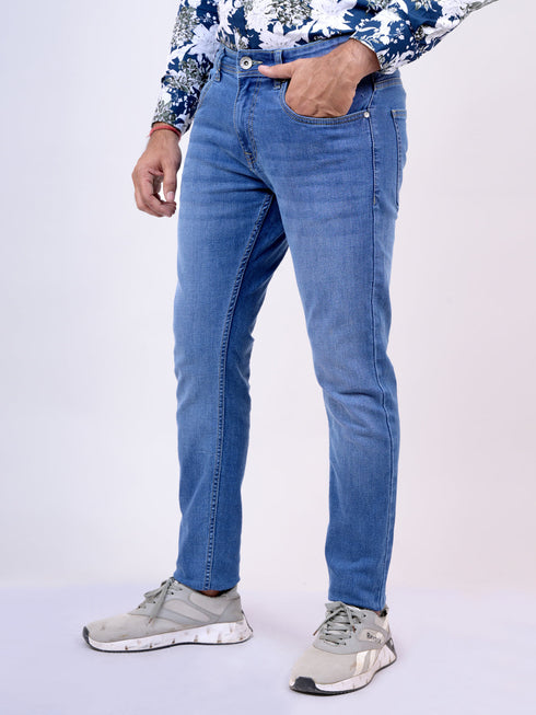Mens Blue Stretchable Casual Jeans