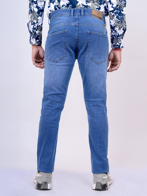 Mens Blue Stretchable Casual Jeans