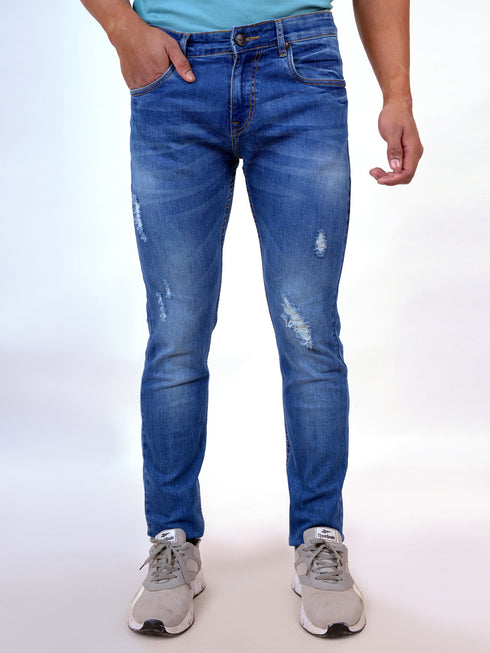 Men Blue Mid Rise Stretchable Denim Jeans