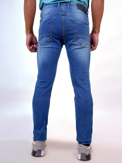 Men Blue Mid Rise Stretchable Denim Jeans