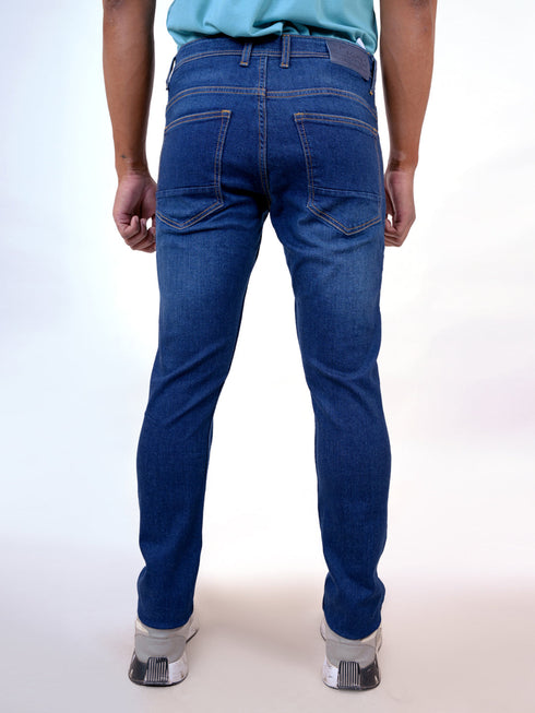Men Mid Blue Mid Rise Stretchable Denim Jeans