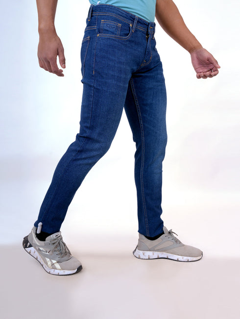 Men Mid Blue Mid Rise Stretchable Denim Jeans
