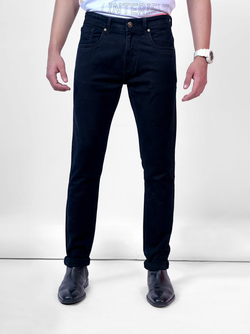 Men Black Mid Rise Fit Stretchable Denim Jeans