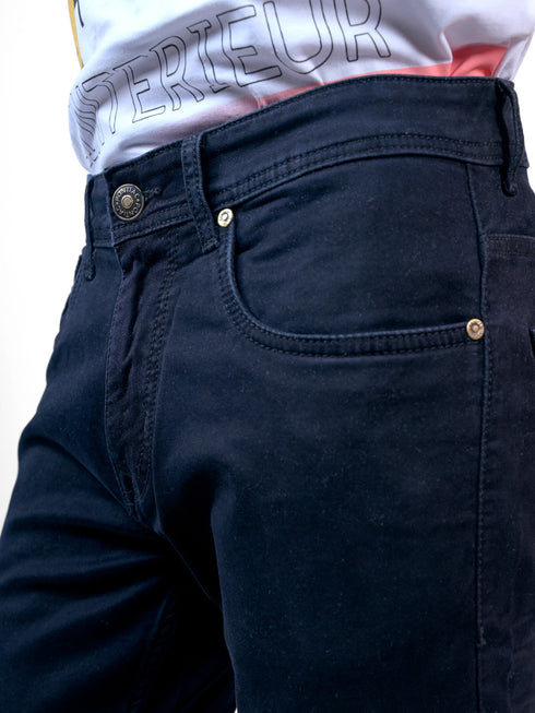 Men Black Mid Rise Fit Stretchable Denim Jeans