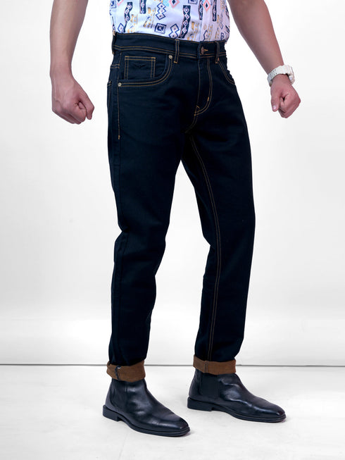 Men Navy Blue Mid Rise Stretchable Denim Jeans