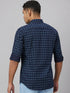 Men Blue Dot Printed Sustainable Casual Shirt With Spread Collar