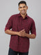 Mens Marron Floral Print Sustainable Casual Shirt With Full Sleeves