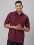 Mens Marron Floral Print Sustainable Casual Shirt With Full Sleeves