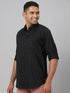Mens Black Polka Dotted Sustainable Casual Shirt With Full Sleeves