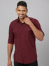Men Maroon Solid Sustainable Casual Shirt With Full Sleeves