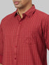Men Red Printed Sustainable Casual Shirt With Spread Collar And Full Sleeves