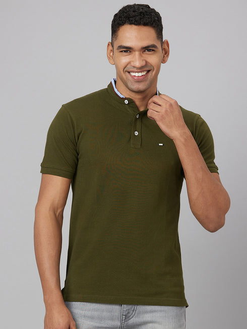 Men Olive Solid Lounge T-Shirt