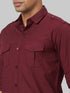 Men Maroon Solid Sustainable Casual Shirt With Full Sleeves