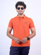 Men Orange Polo Solid Regular Fit casual T-Shirt