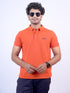 Men Orange Polo Solid Regular Fit casual T-Shirt
