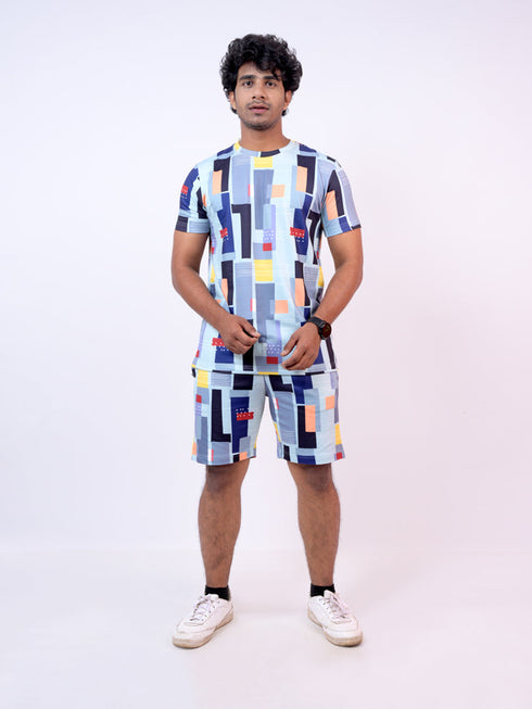 Men Multicolor Printed T-Shirt And Pyjama