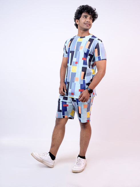 Men Multicolor Printed T-Shirt And Pyjama