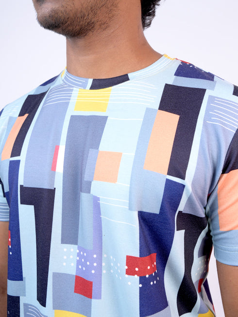 Men Multicolor Printed T-Shirt And Pyjama