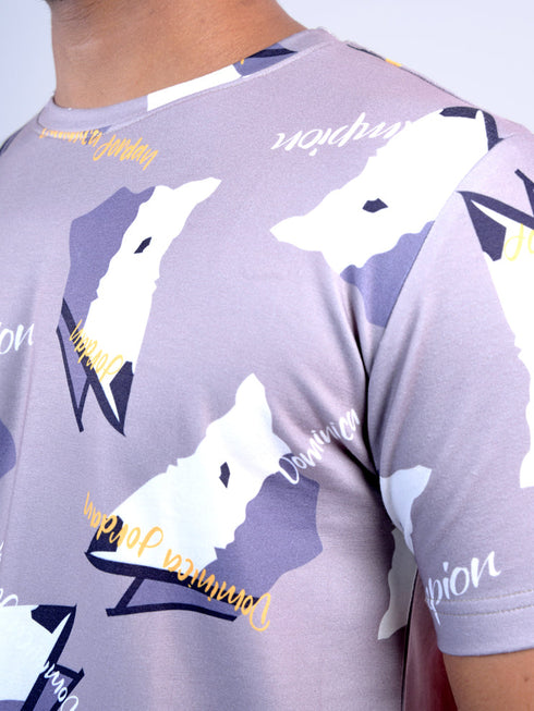 Men Multicolor Typography Printed T-Shirt And Pyjama