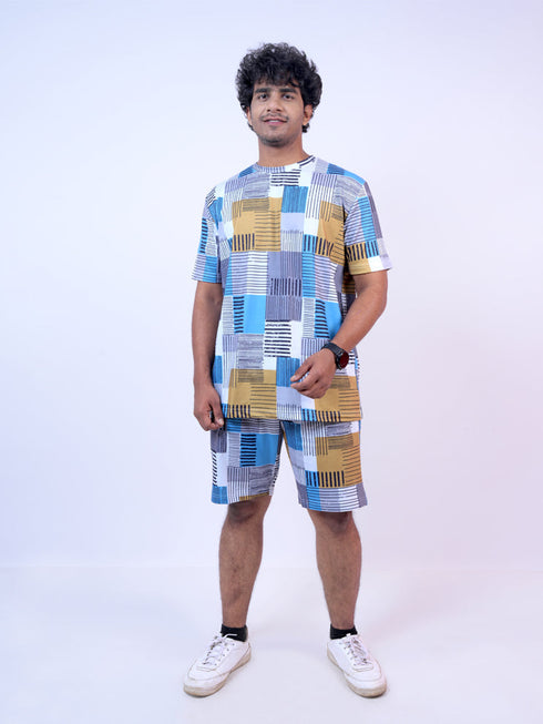 Men White Printed Night Suit