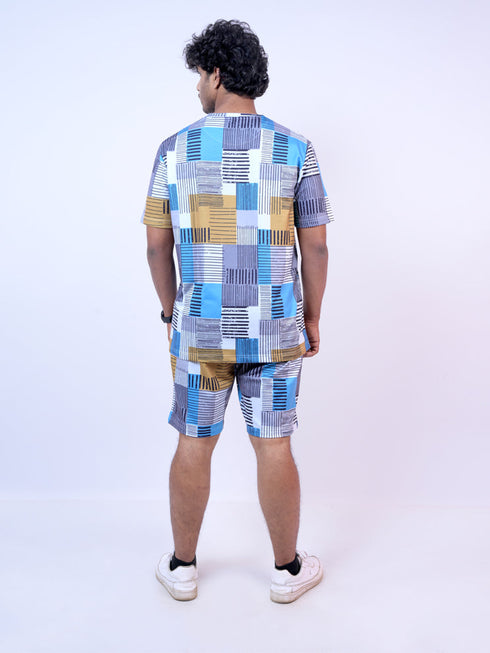 Men White Printed Night Suit