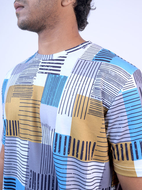 Men White Printed Night Suit