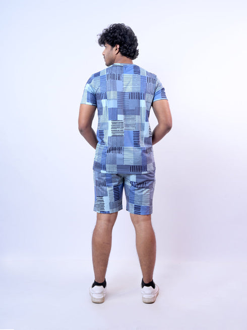 Men Sky Line Printed T-Shirt And Pyjama