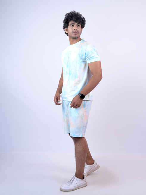 Men Sky Blue T-Shirt And Pyjama