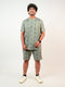 Men Olive Printed T-Shirt and Pyjama