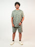 Men Olive Printed T-Shirt and Pyjama