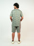 Men Olive Printed T-Shirt and Pyjama