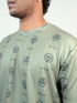 Men Olive Printed T-Shirt and Pyjama