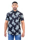 Men Black Floral Printed Sustainable Casual Half Shirt