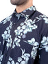 Men Black Floral Printed Sustainable Casual Half Shirt
