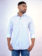 Men White Geometric Printed Sustainable Casual Full Shirt