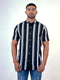 Men Black and White Stripes Printed Sustainable Casual Half Shirt