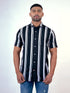 Men Black and White Stripes Printed Sustainable Casual Half Shirt