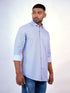 Men White Geometric Printed Sustainable Casual Full Shirt