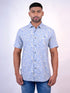 Men Sky Blue Floral Printed Sustainable Casual Half Shirt