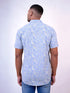 Men Sky Blue Floral Printed Sustainable Casual Half Shirt