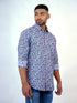 Men Blue Floral Printed Sustainable Casual Full Shirt