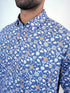 Men Blue Floral Printed Sustainable Casual Full Shirt