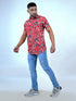 Men Red Geometric Printed Sustainable Casual Short Shirt